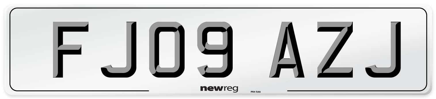 FJ09 AZJ Number Plate from New Reg